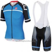 2016 Abbigliamento Ciclismo Castelli Nero e Blu Manica Corta e Salopette