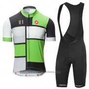 2016 Abbigliamento Ciclismo Castelli Verde e Nero Manica Corta e Salopette