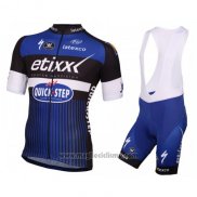 2016 Abbigliamento Ciclismo Etixx Quick Step Bianco e Blu Manica Corta e Salopette