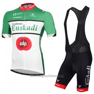 2016 Abbigliamento Ciclismo Euskadi Nero e Verde Manica Corta e Salopette