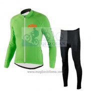 2016 Abbigliamento Ciclismo KTM Verde Manica Lunga e Salopette