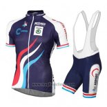 2016 Abbigliamento Ciclismo Lussemburgo Blu e Bianco Manica Corta e Salopette