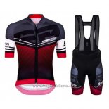 2016 Abbigliamento Ciclismo Santini Rosso e Nero Manica Corta e Salopette