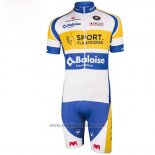 2016 Abbigliamento Ciclismo Sport Vlaanderen Baloise Bianco e Giallo 7 Manica Corta e Salopette