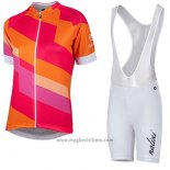 2017 Abbigliamento Ciclismo Donne Nalini Stripe Rosso e Arancione Manica Corta e Salopette