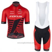 2017 Abbigliamento Ciclismo Focus XC Rosso Manica Corta e Salopette