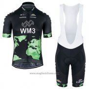 2017 Abbigliamento Ciclismo Wm3 Nero Manica Corta e Salopette