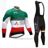 2018 Abbigliamento Ciclismo Astana Campione Italia Manica Lunga e Salopette