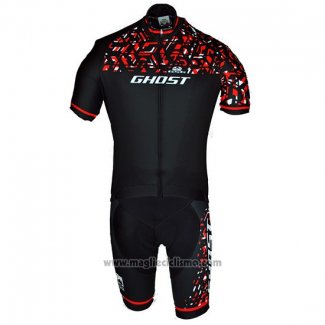 2018 Abbigliamento Ciclismo Ghost Rosso Nero Manica Corta e Salopette