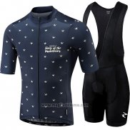 2018 Abbigliamento Ciclismo Morvelo Spento Blu Manica Corta e Salopette