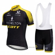 2018 Abbigliamento Ciclismo Scott Giallo e Nero Manica Corta e Salopette