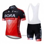 2019 Abbigliamento Ciclismo Bora Nero Rosso Manica Corta e Salopette