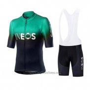 2019 Abbigliamento Ciclismo Castelli Ineos Nero Verde Manica Corta e Salopette