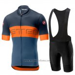 2019 Abbigliamento Ciclismo Castelli Prologo 6 Grigio Arancione Manica Corta e Salopette