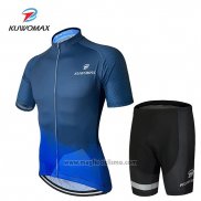 2019 Abbigliamento Ciclismo Kuwomax Blu Manica Corta e Salopette