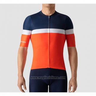 2019 Abbigliamento Ciclismo La Passione Blu Bianco Arancione Manica Corta e Salopette