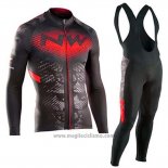 2019 Abbigliamento Ciclismo Northwave Nero Rosso Manica Lunga e Salopette