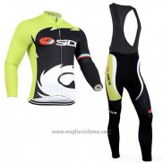 2019 Abbigliamento Ciclismo Rock Racing SIDI Nero Verde Manica Lunga e Salopette