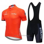 2019 Abbigliamento Ciclismo STRAVA Arancione Manica Corta e Salopette