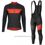 2019 Abbigliamento Ciclismo Scott RC FF Nero Rosso Manica Lunga e Salopette