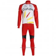 2020 Abbigliamento Ciclismo Cofidis Bianco Rosso Manica Lunga e Salopette