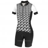 2020 Abbigliamento Ciclismo Donne RH+ Bianco Nero Manica Corta e Salopette