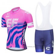 2020 Abbigliamento Ciclismo EF Education First-Drapac Rosa Blu Manica Corta e Salopette