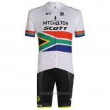 2020 Abbigliamento Ciclismo Mitchelton-Scott Campione Sudafrica Manica Corta e Salopette