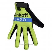 2020 Tinkoff Saxo Guanti Dita Lunghe Ciclismo Verde Nero