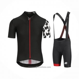 2021 Abbigliamento Ciclismo Assos Nero Bianco Rosso Manica Corta e Salopette