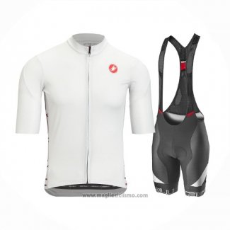 2021 Abbigliamento Ciclismo Castelli Bianco Manica Corta e Salopette