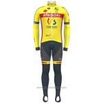 2021 Abbigliamento Ciclismo Wallonie Bruxelles Giallo Manica Lunga e Salopette