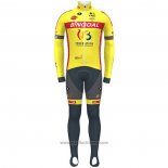 2021 Abbigliamento Ciclismo Wallonie Bruxelles Giallo Manica Lunga e Salopette