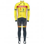 2021 Abbigliamento Ciclismo Wallonie Bruxelles Giallo Manica Lunga e Salopette