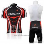 2010 Abbigliamento Ciclismo Specialized Rosso e Nero Manica Corta e Salopette