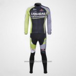 2011 Abbigliamento Ciclismo Liquigas Cannondale Nero e Verde Manica Lunga e Salopette