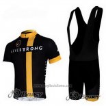 2011 Abbigliamento Ciclismo Livestrong Nero e Giallo Manica Corta e Salopette