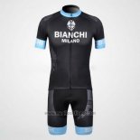 2012 Abbigliamento Ciclismo Bianchi Nero e Azzurro Manica Corta e Salopette