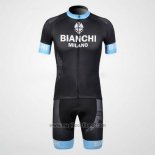 2012 Abbigliamento Ciclismo Bianchi Nero e Azzurro Manica Corta e Salopette