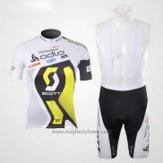 2012 Abbigliamento Ciclismo Scott Bianco e Giallo Manica Corta e Salopette