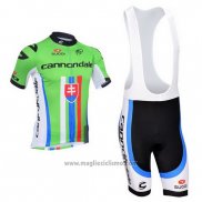 2013 Abbigliamento Ciclismo Cannondale Campione Slovacchia Manica Corta e Salopette