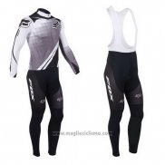 2013 Abbigliamento Ciclismo Fox Bianco e Grigio Manica Lunga e Salopette