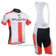 2013 Abbigliamento Ciclismo Kuota Rosso e Bianco Manica Corta e Salopette