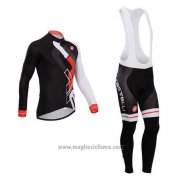 2014 Abbigliamento Ciclismo Castelli Rosso e Nero Manica Lunga e Salopette