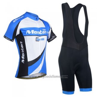 2014 Abbigliamento Ciclismo Monton Bianco e Celeste Manica Corta e Salopette