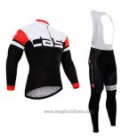 2015 Abbigliamento Ciclismo Castelli Scuro Bianco e Nero Manica Lunga e Salopette