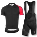 2016 Abbigliamento Ciclismo Assos Nero e Rosso Manica Corta e Salopette