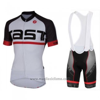 2016 Abbigliamento Ciclismo Castelli Bianco Manica Corta e Salopette