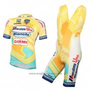 2016 Abbigliamento Ciclismo Mercatone Uno Giallo Manica Corta e Salopette