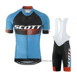 2016 Abbigliamento Ciclismo Scott Blu e Arancione Manica Corta e Salopette